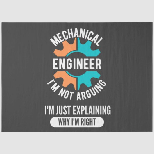 Funny Mechanical Engineer, Mechanical Engineering Seidenpapier (Vorderseite)