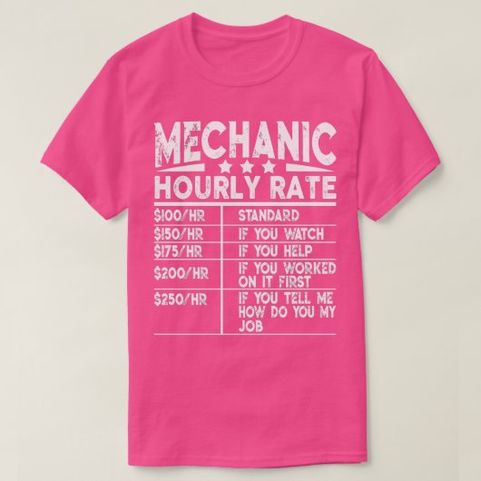 Funny Mechanly Stundenpreis GeschenkTShirt T-Shirt (Design vorne)