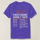 Funny Mechanly Stundensatz Geschenke Arbeitsquoten T-Shirt (Design vorne)