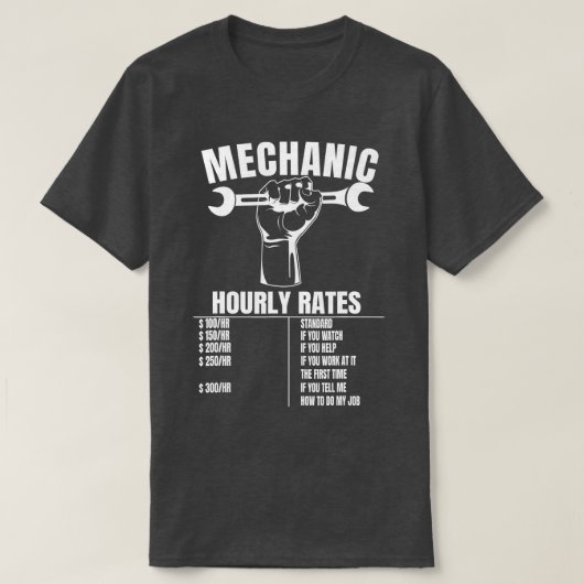 Funny Mechanly Stundenzins-Spenden für Arbeit T-Shirt (Design vorne)