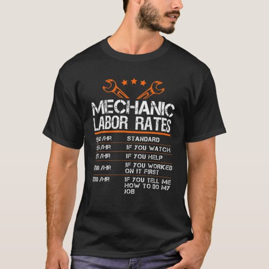 Funny Mechanly stündliche Geschenkgutscheine Auto  T-Shirt (Vorderseite)