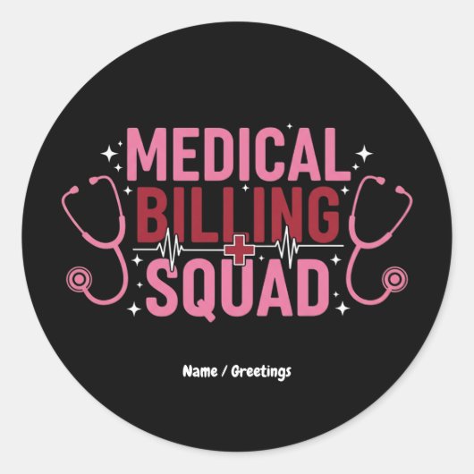 Funny Medical Billing Squad Proud Specialist Gift Runder Aufkleber (Vorderseite)