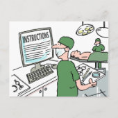 Funny Medical Card - Anleitung für Chirurgen-Karo Postkarte (Vorderseite)