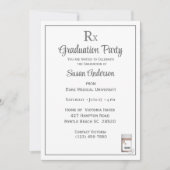 Funny Medical Rx Pill Bottle Graduation Party Einladung (Vorderseite)