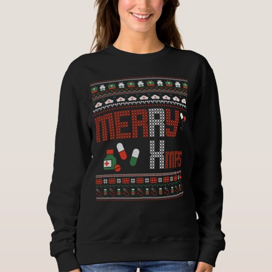 Funny Medical RX Ugly Sweater Sweatshirt (Vorderseite)