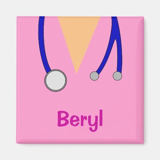 Funny Medical Scrubs Whimsical Personalisierter Kü Magnet (Vorne)