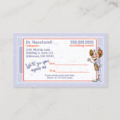 Funny Medical Termin Erinnerung Happy Nurse Visitenkarte (Rückseite)