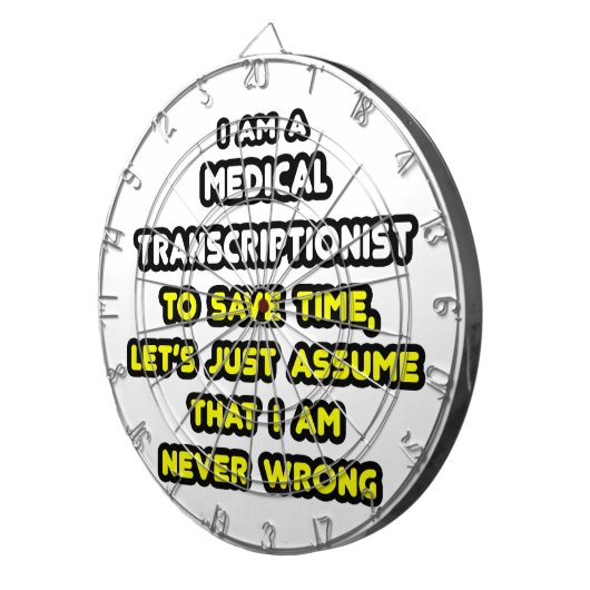 Funny Medical Transcriptionist T - Shirt Dartscheibe (Vorderseite rechts)