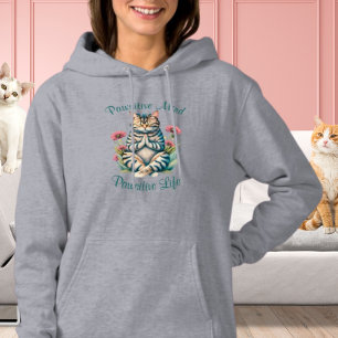 Funny Meditation Cat Inspiration Positives Zitat Hoodie