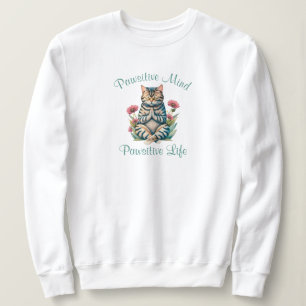 Funny Meditation Cat Inspiration Positives Zitat Sweatshirt