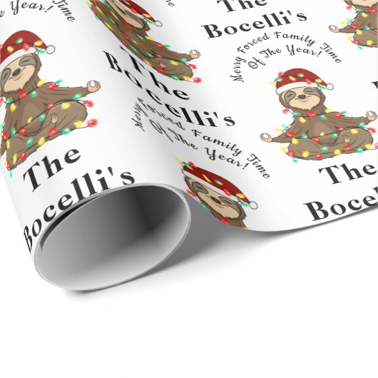 Funny Meditation Flatth in Weihnachtslicht ummante Geschenkpapier (Rolleneckpunkt)