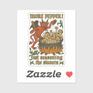 Funny Medival Meme Devil Cartoon Halloween Aufkleber