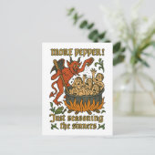 Funny Medival Meme Devil Cartoon Halloween Postkarte (Stehend Vorderseite)