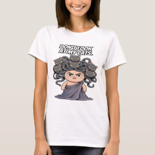 Funny Medusa Cat Lover schau meine Katzen nicht an T-Shirt