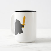 Funny Meeple Star Review Sword Board Spiel Zweifarbige Tasse (Vorderseite Links)