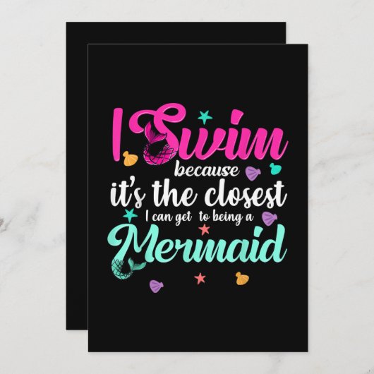 Funny Meerjungfrau Zitat Frauen und Mädchen Gesche Einladung (Vorne/Hinten)