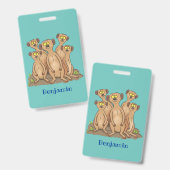 Funny meerkat Cartoon Illustration Ausweis (Vorder- & Rückseite)