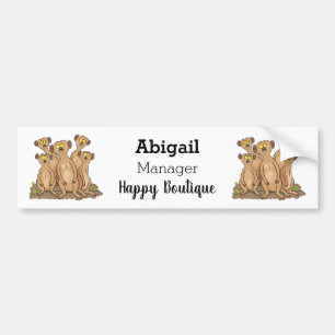 Funny meerkat Cartoon Illustration Autoaufkleber