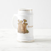 Funny meerkat Cartoon Illustration Bierglas (Vorderseite Links)