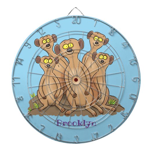 Funny meerkat Cartoon Illustration Dartscheibe (vorne)