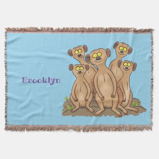 Funny meerkat Cartoon Illustration Decke (Vorderseite)