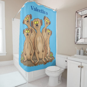 Funny meerkat Cartoon Illustration Duschvorhang