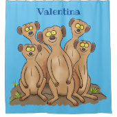 Funny meerkat Cartoon Illustration Duschvorhang (Vorderseite)