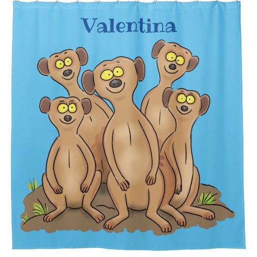 Funny meerkat Cartoon Illustration Duschvorhang (Vorderseite)