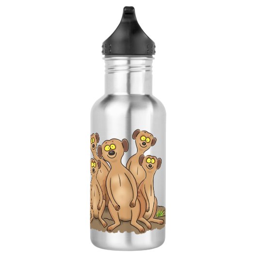 Funny meerkat Cartoon Illustration Edelstahlflasche (Rechts)