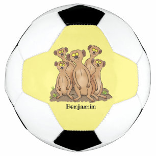 Funny meerkat Cartoon Illustration Fußball