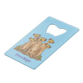 Funny meerkat Cartoon Illustration Geldbeutel Flaschenöffner (Vorderseite Schrägansicht)