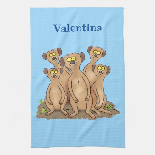 Funny meerkat Cartoon Illustration Geschirrtuch (Vertikal)