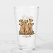Funny meerkat Cartoon Illustration Glas (Vorderseite)