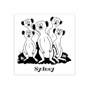Funny meerkat Cartoon Illustration Gummistempel