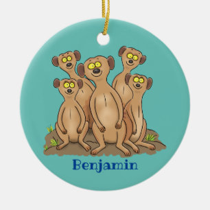 Funny meerkat Cartoon Illustration Keramik Ornament
