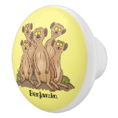 Funny meerkat Cartoon Illustration Keramikknauf (Rechts)