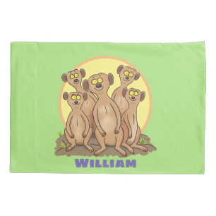 Funny meerkat Cartoon Illustration Kissenbezug