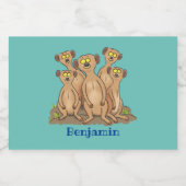 Funny meerkat Cartoon Illustration Lebensmitteletikett (Einzelnes Label)
