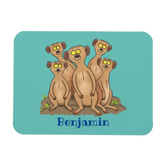 Funny meerkat Cartoon Illustration Magnet (Horizontal)