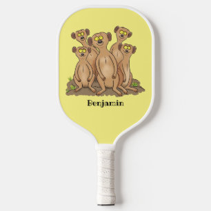 Funny meerkat Cartoon Illustration Pickleball Schläger