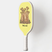 Funny meerkat Cartoon Illustration Pickleball Schläger (Links)