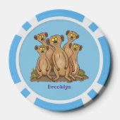 Funny meerkat Cartoon Illustration Pokerchips (Rückseite)