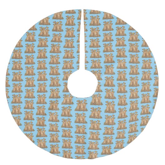 Funny meerkat Cartoon Illustration Polyester Weihnachtsbaumdecke (Vorderseite)