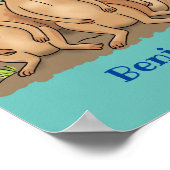 Funny meerkat Cartoon Illustration Poster (Ecke)