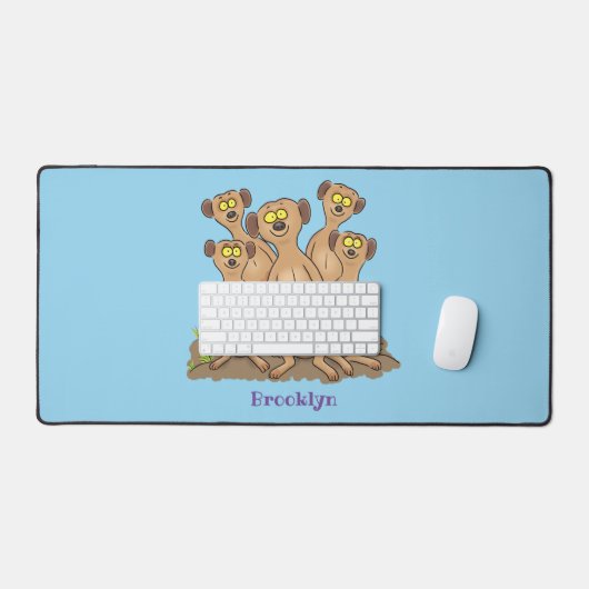 Funny meerkat Cartoon Illustration Schreibtischunterlage (Tastatur & Maus)