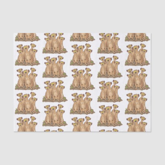 Funny meerkat Cartoon Illustration Seidenpapier (Vorderseite)