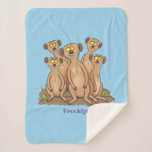 Funny meerkat Cartoon Illustration Sherpadecke (Vorderseite)