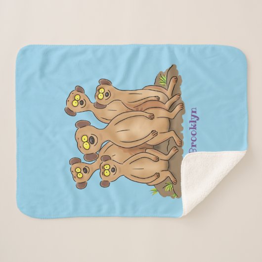 Funny meerkat Cartoon Illustration Sherpadecke (Vorderseite (Horizontal))