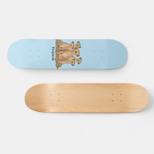 Funny meerkat Cartoon Illustration Skateboard (Horizontal)