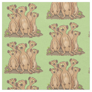 Funny meerkat Cartoon Illustration Stoff